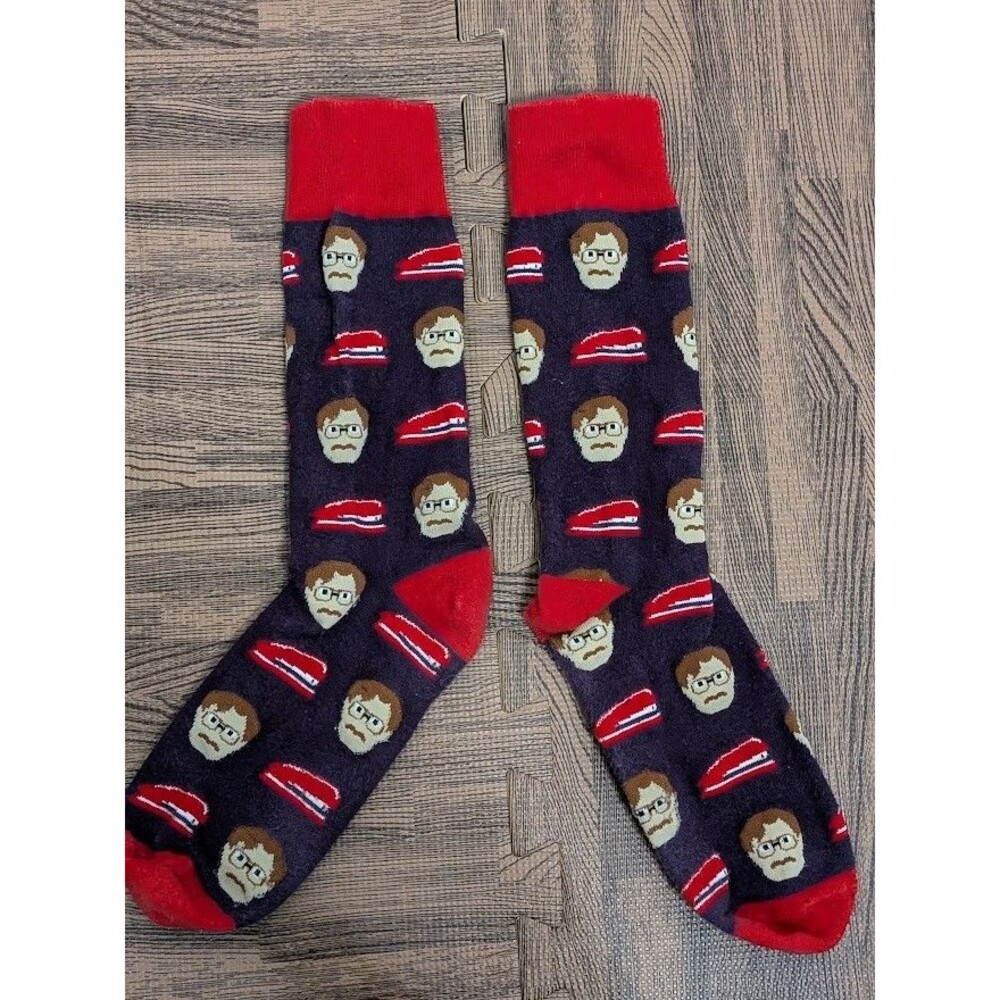 Office Space Movie Milton Red Stapler Novelty Crew Socks Mens OSFM Funny Gag